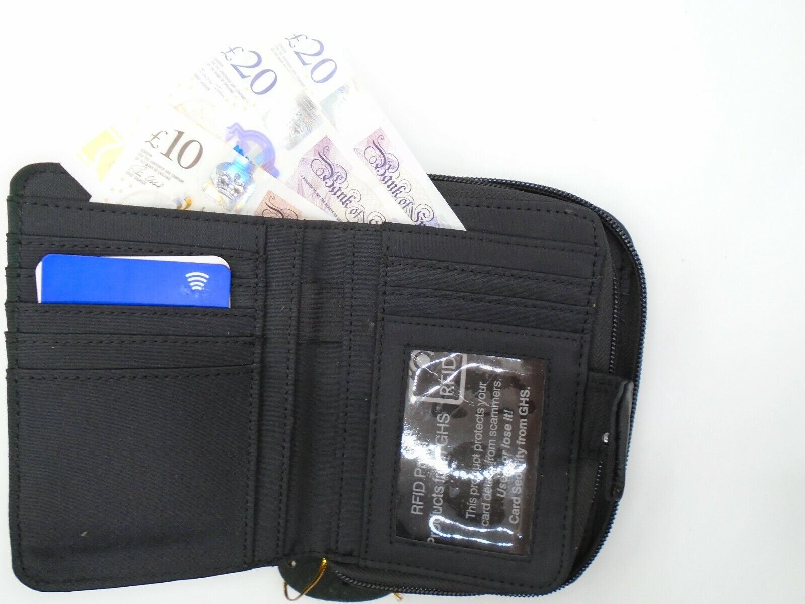 Ladies Womans Leather Purse Wallet Zip Round Card 3 Zips RFID Protection
