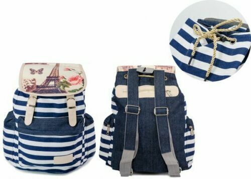 BOHO Girls Women's Canvas Cloth Backpack Rucksack School Gym bag Travel UK