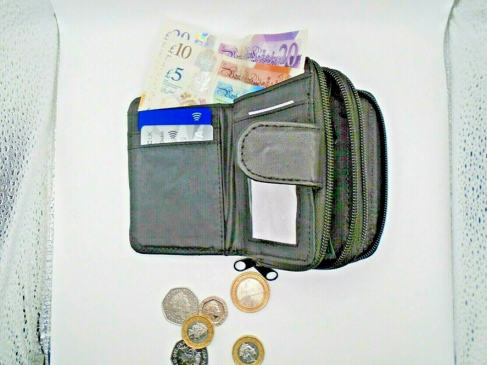 Ladies Womens Leather Purse Compact Small Notes Coins Cards Patchwork UK