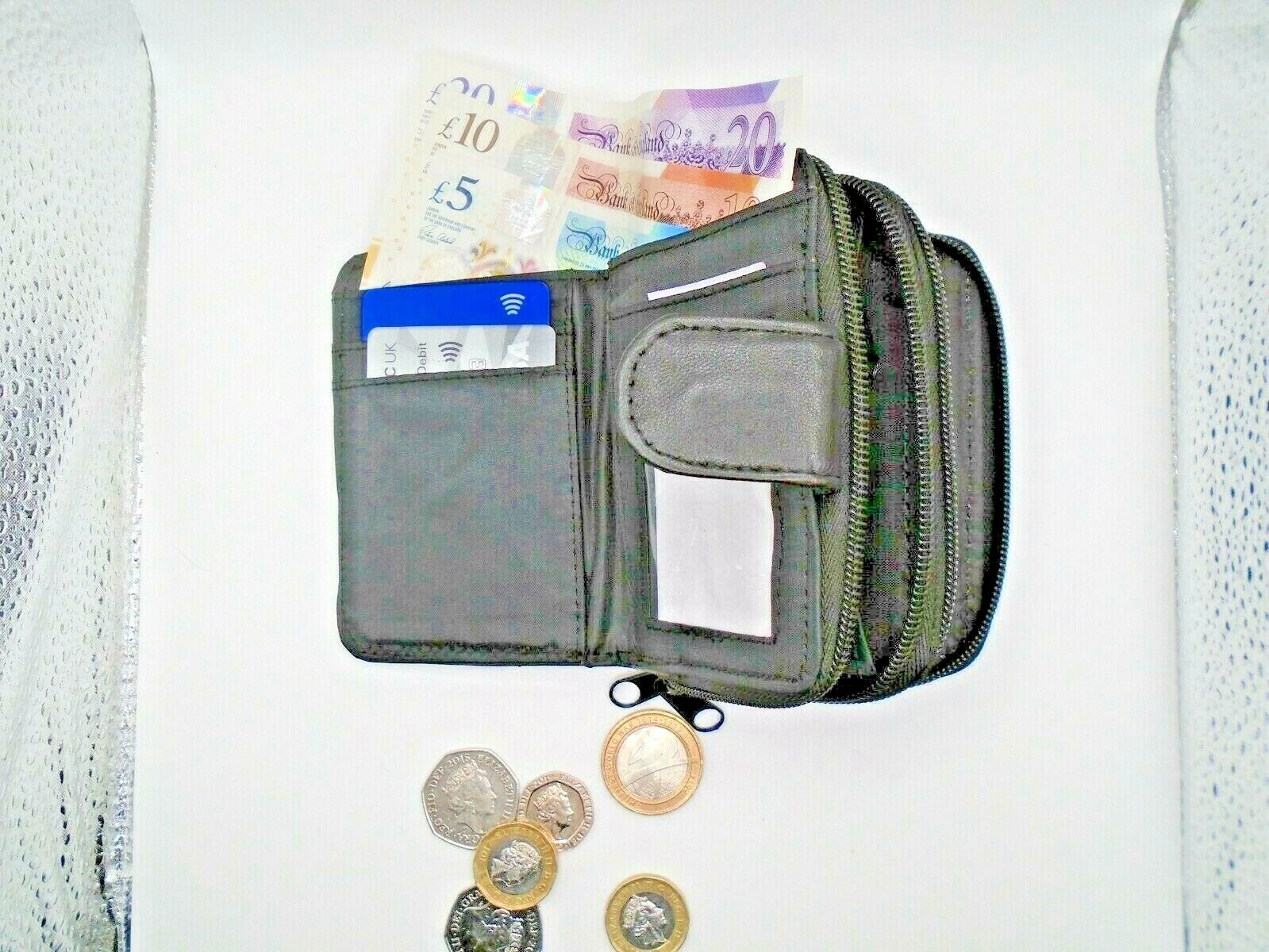 Ladies Leather Purse Compact Small Notes Coins Cards Patchwork