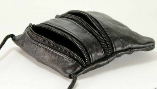 Real Leather Shoulder Mini Neck Purse Cross Body Travel Satchel Bag Black