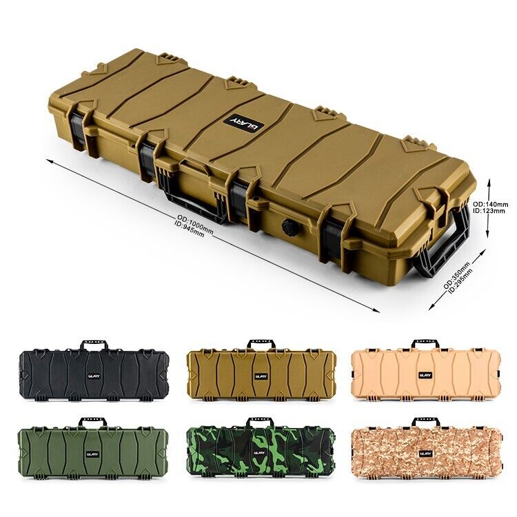 Large Wheeled Airsoft Rifle Hard Gun Case - Brown (Wave)