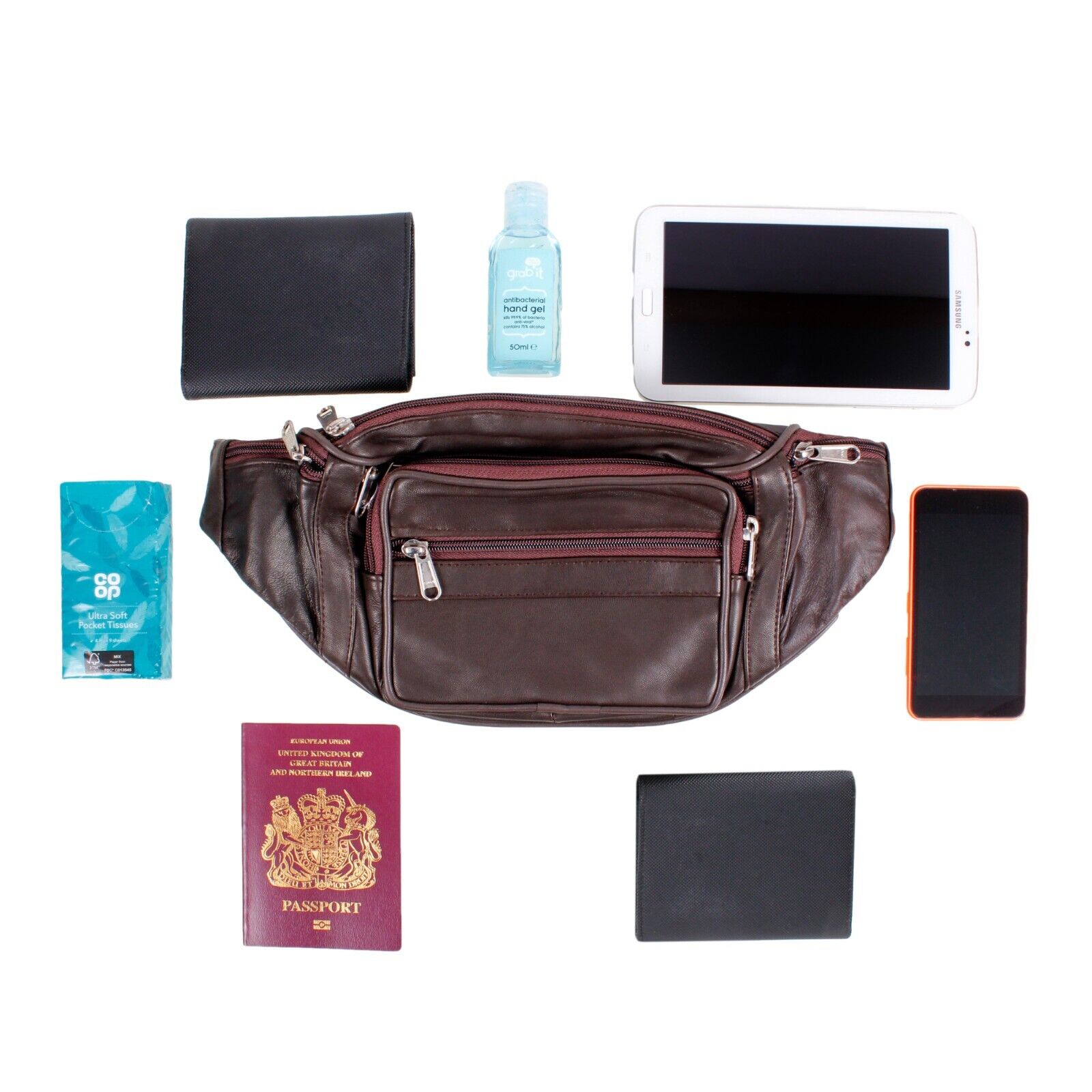 TRAVEL LEATHER BUM BAG MONEY WAIST BELT PACK HOLIDAY FESTIVAL MONEY POUCH