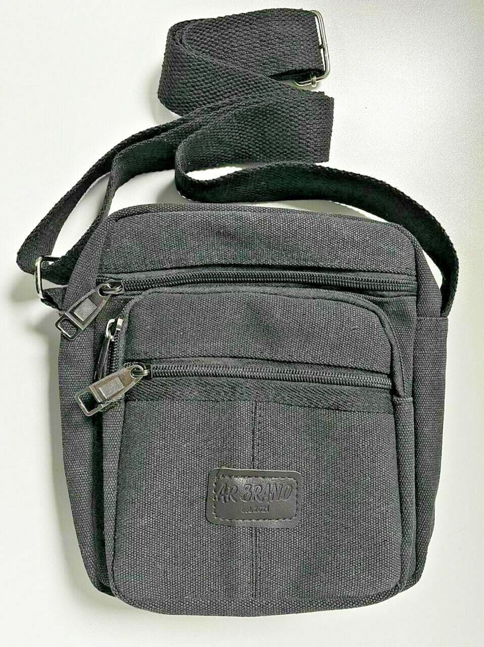 Black Messenger Bag Canvas Cross Body Shoulder Utility Travel Work