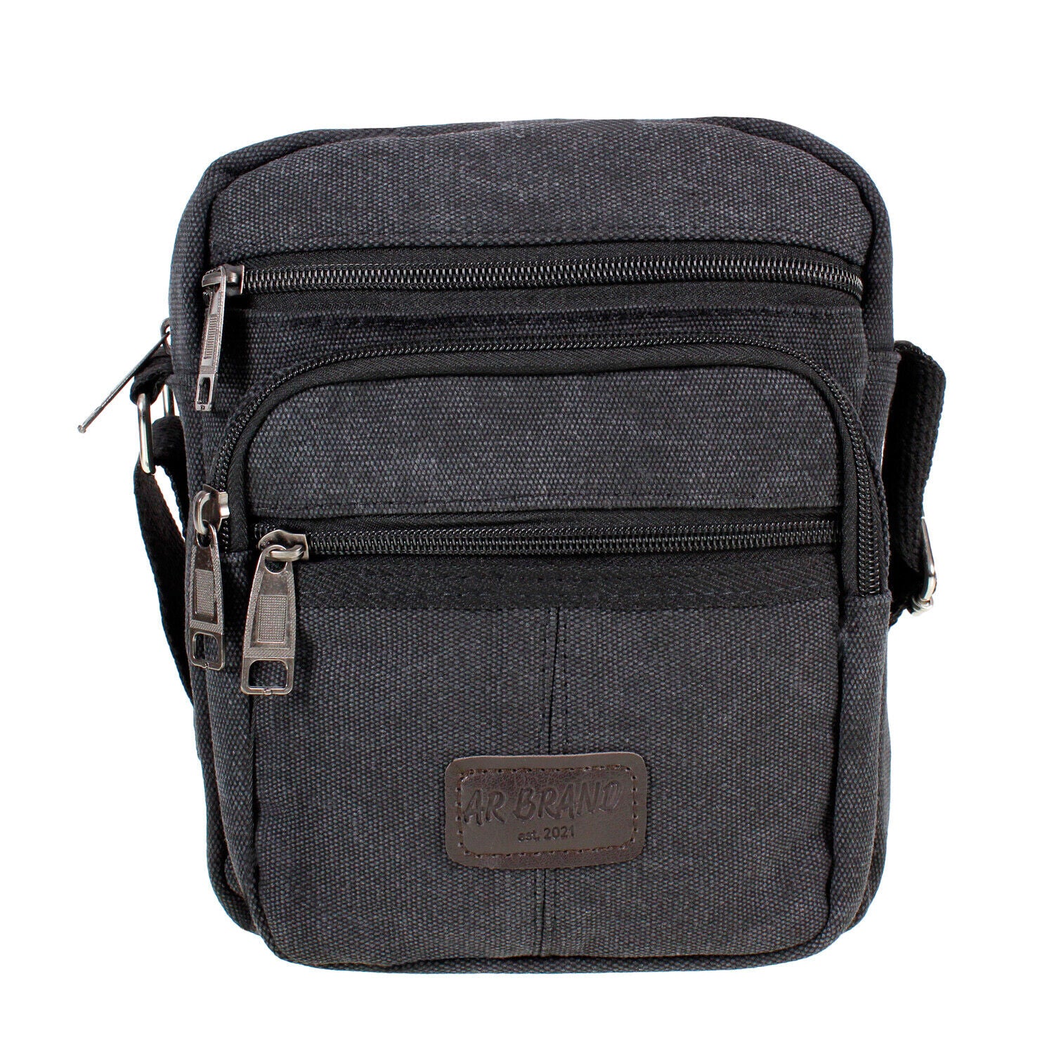 Men's Black Messenger Bag Canvas Cross Body Shoulder Utility Travel Work
