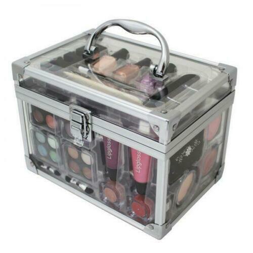 VANITY CASE BEAUTY COSMETIC SET GIFT TRAVEL MAKE UP CARRY BOX XMAS EYE SHADOW