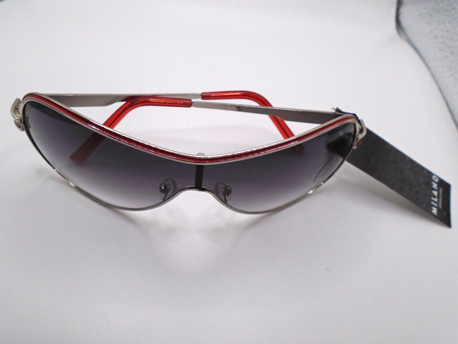 Mens Sunglasses Black/Red Stripe Milano Branded