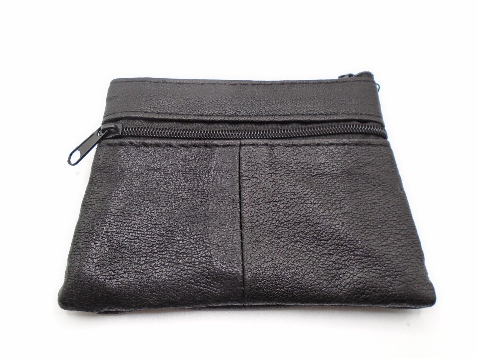 Leather Key Ring Pouch Zips Coin Holder Money Bag Wallet Purse