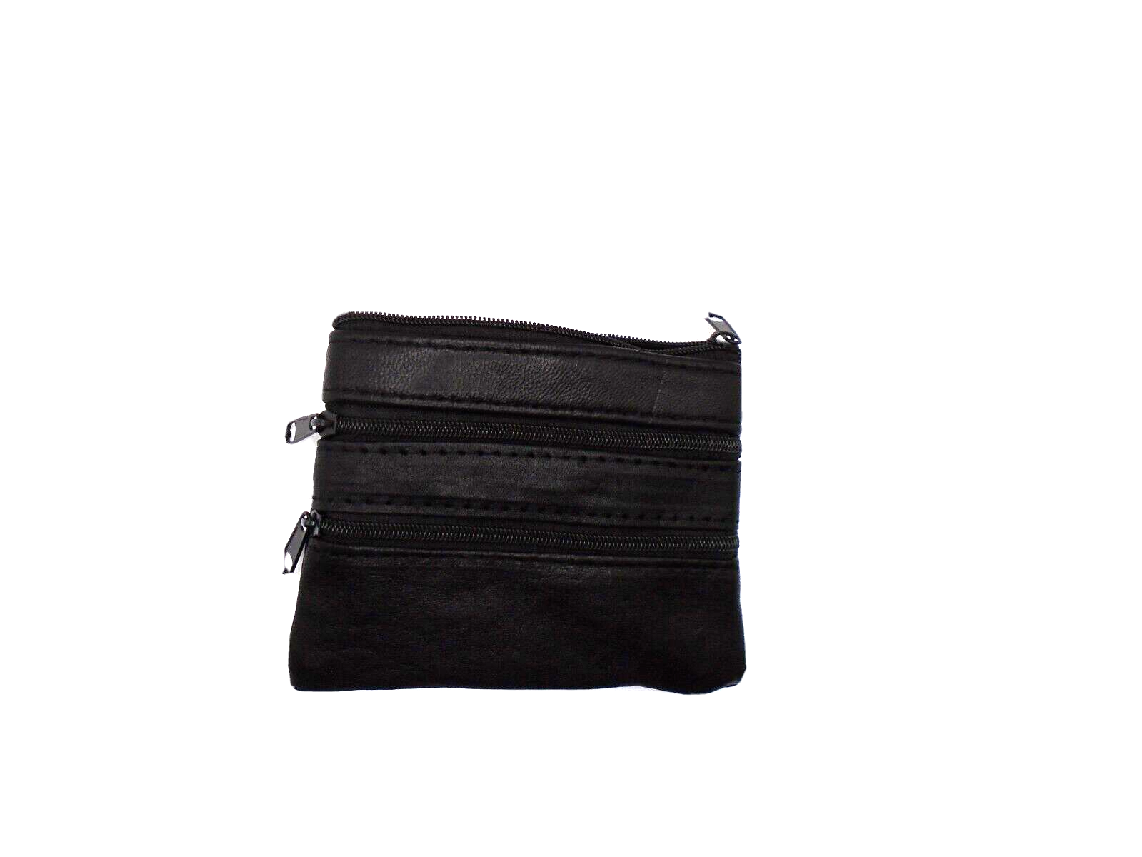 Leather Key Ring Pouch Zips Coin Holder Money Bag Wallet Purse