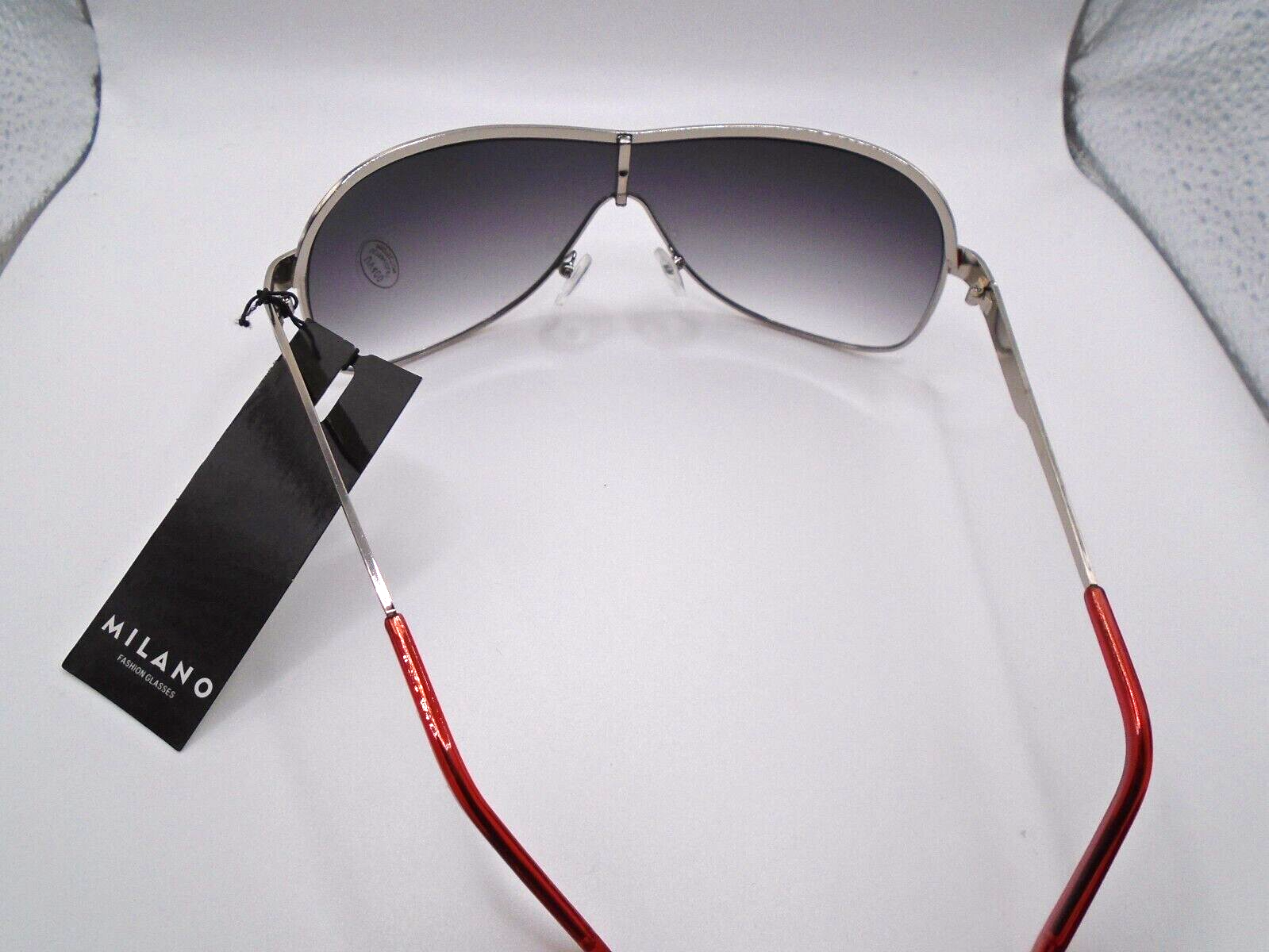 Mens Sunglasses Black/Red Stripe Milano Branded
