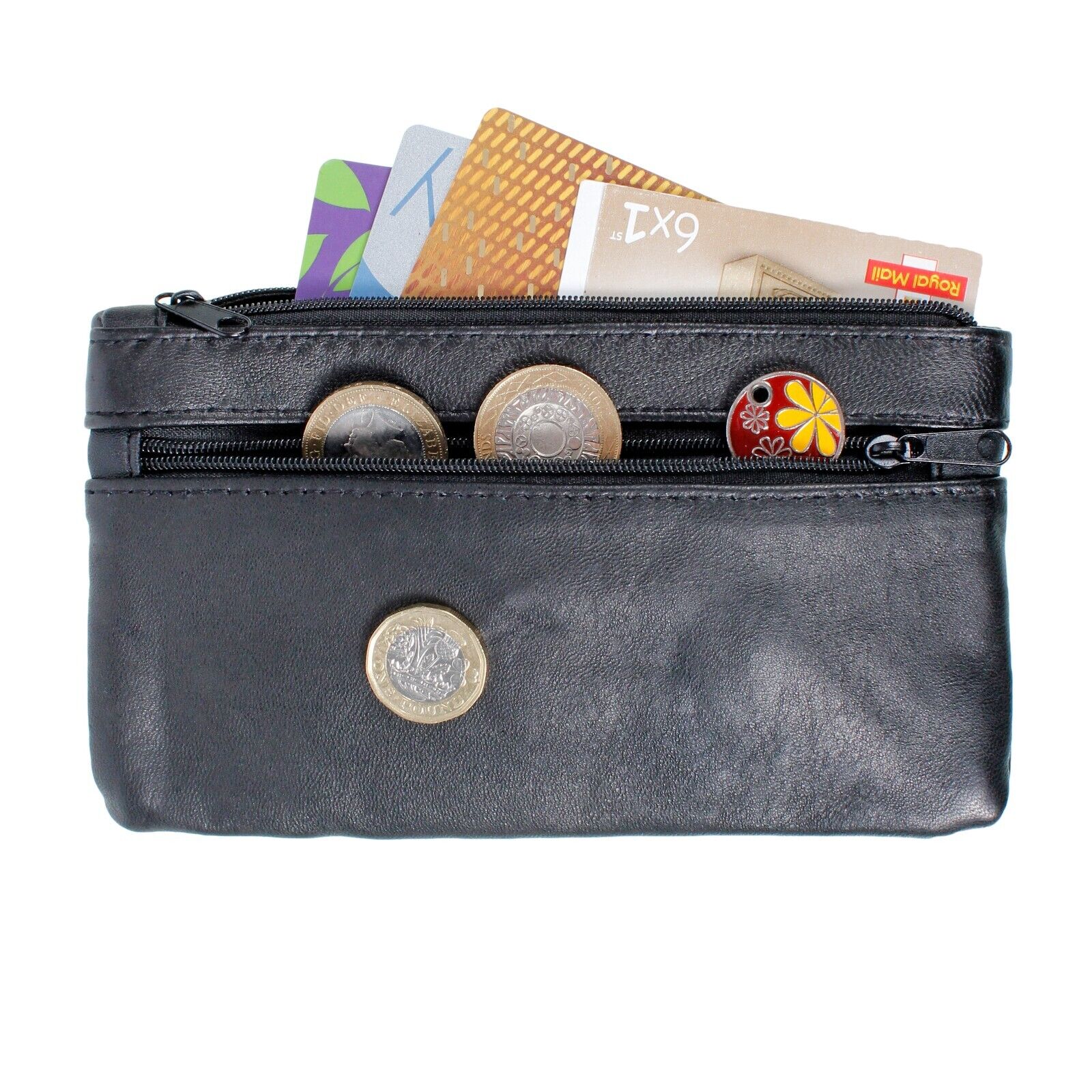 Ladies Slim Purse Black Soft Leather Purse Womens