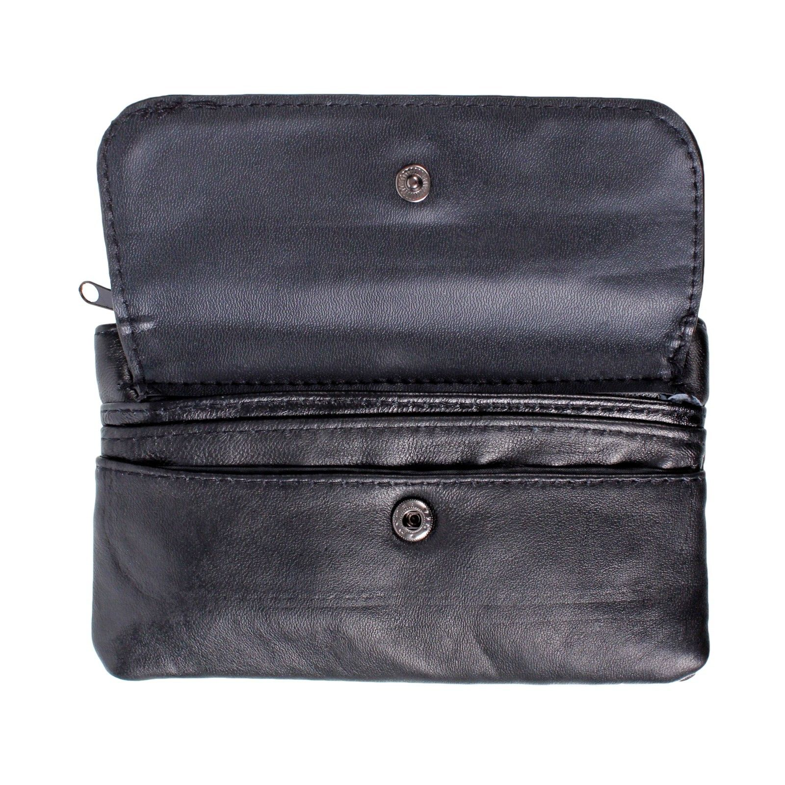 Ladies Slim Purse Black Soft Leather Purse Womens