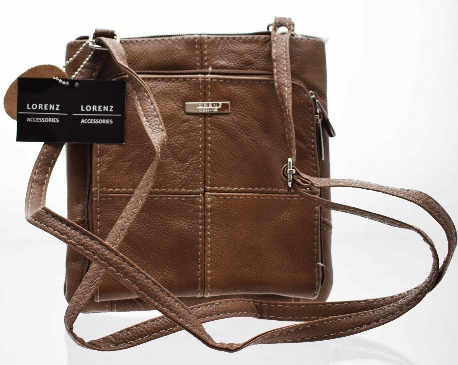 Fawn Cowhide Leather Ladies Cross Body Shoulder Bag Real Womens Small Fawn