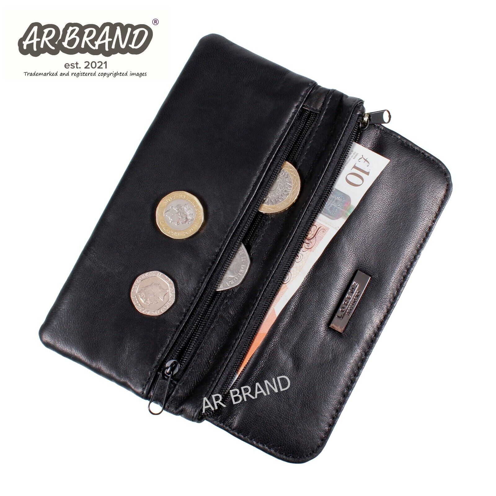 Ladies Slim Purse Black Soft Leather Purse Womens