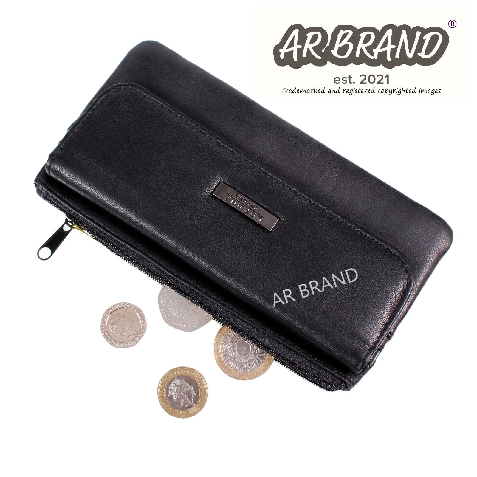 Ladies Slim Purse Black Soft Leather Purse Womens