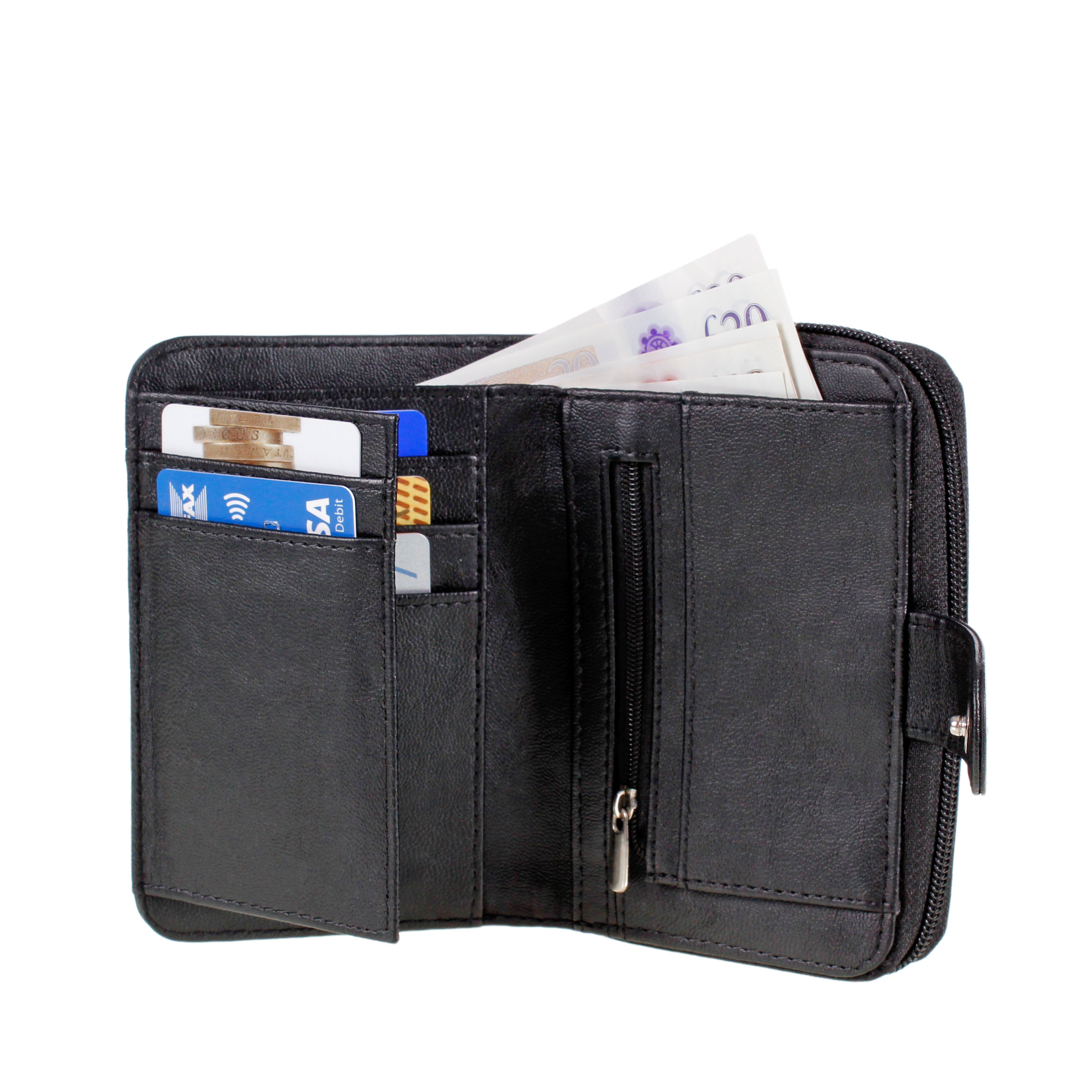 Ladies Leather Purse Black RFID