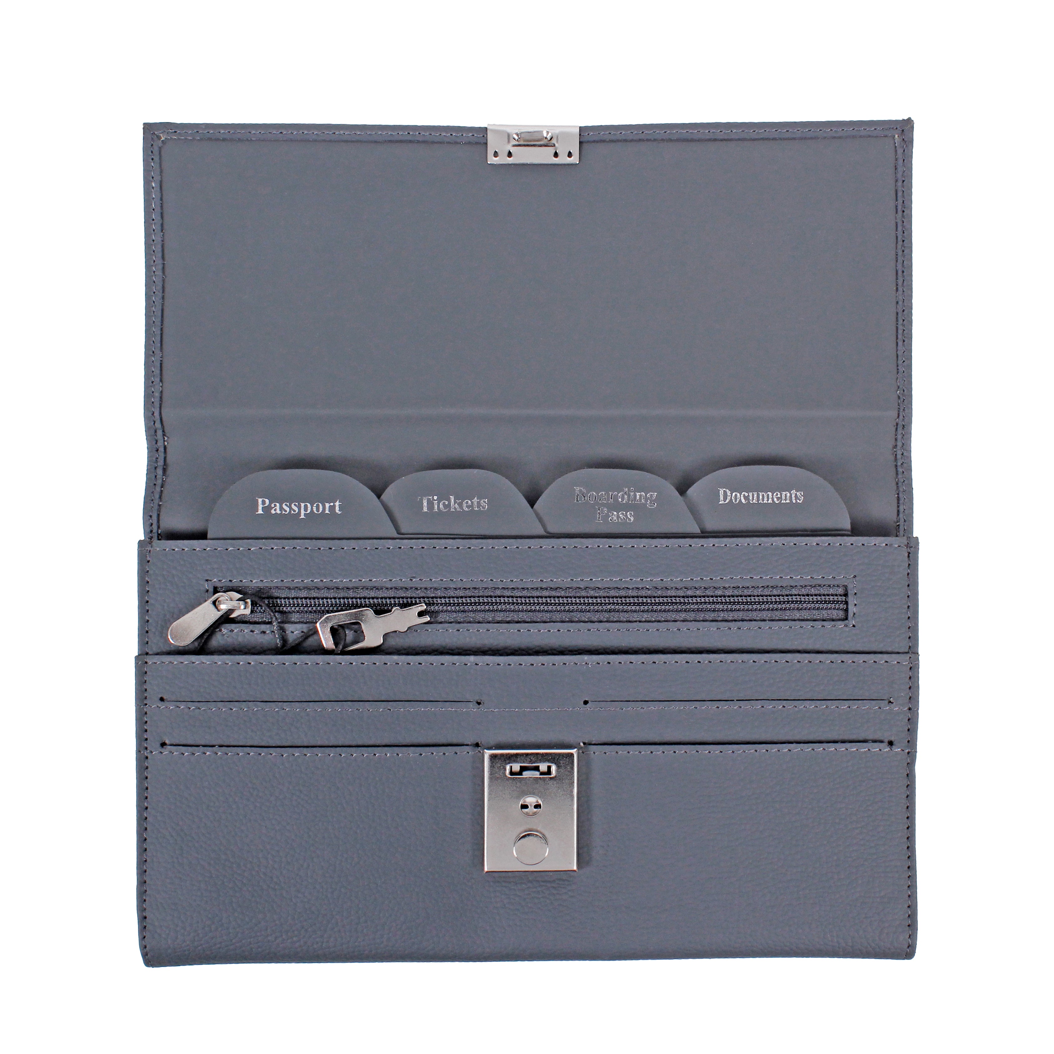Grey Leather Travel organiser