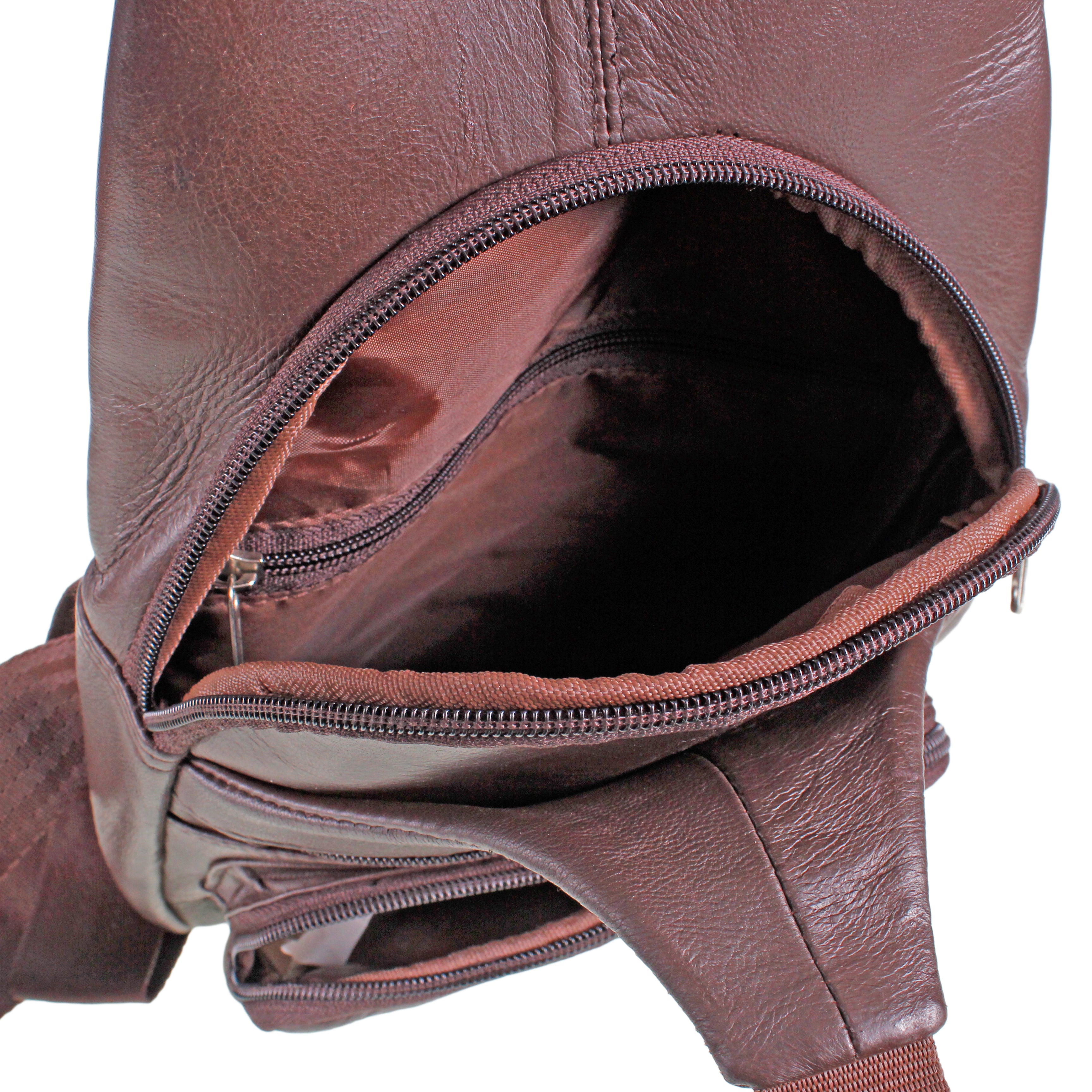 Mens Leather CrossBody Backpack Bag
