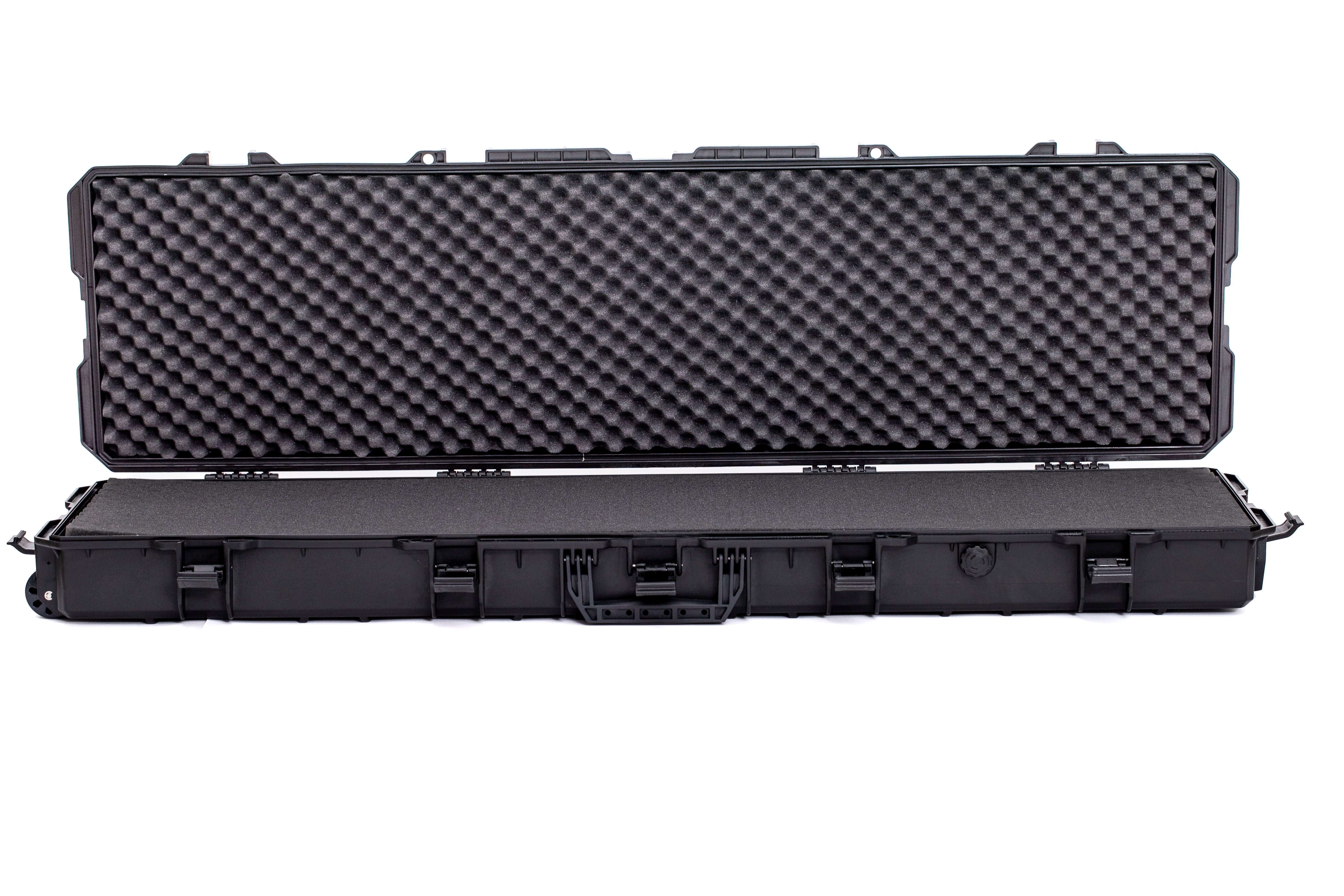 Hard Gun Case Extra Large Wheeled Hard Case (Wave Foam); Black