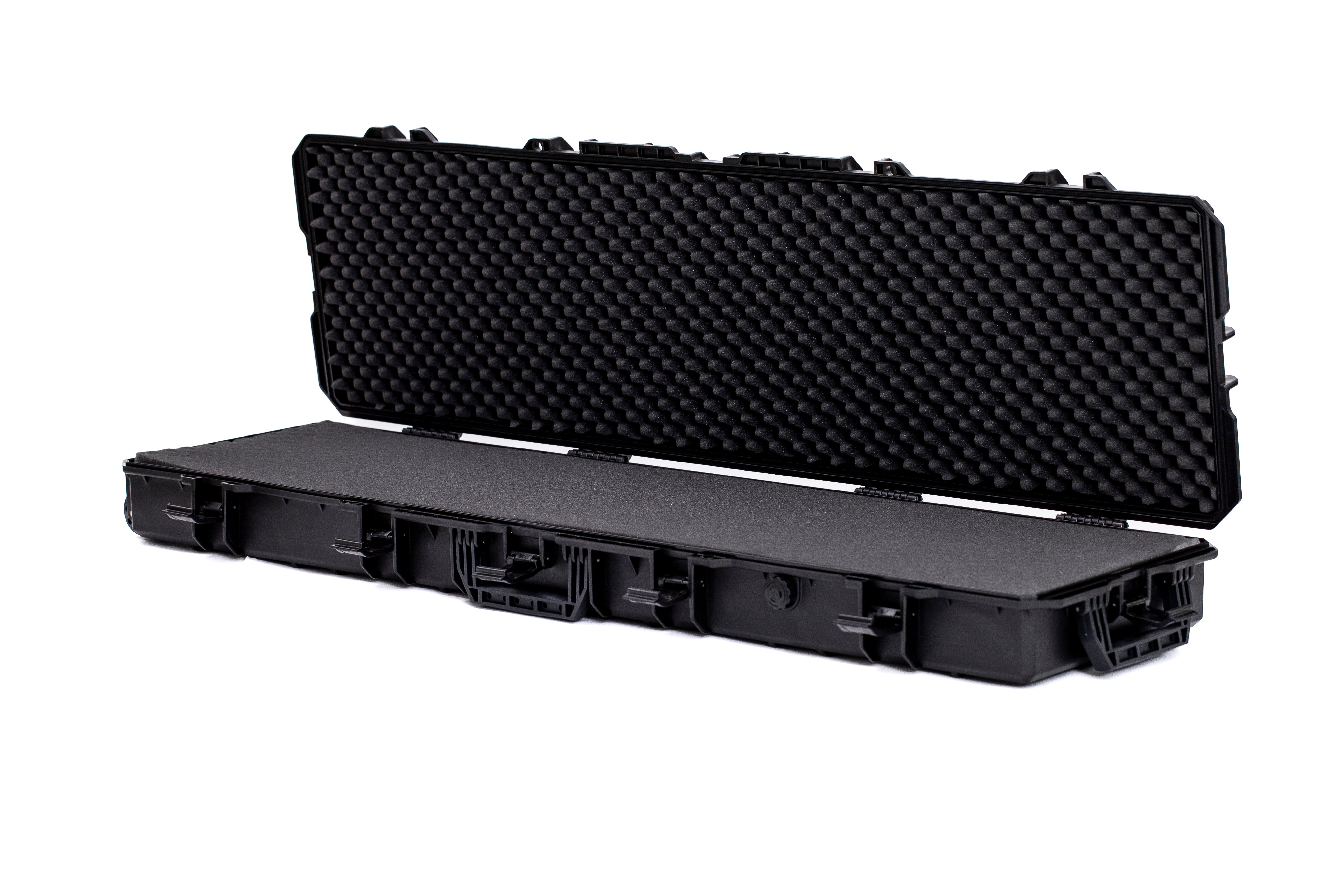 Hard Gun Case Extra Large Wheeled Hard Case (Wave Foam); Black