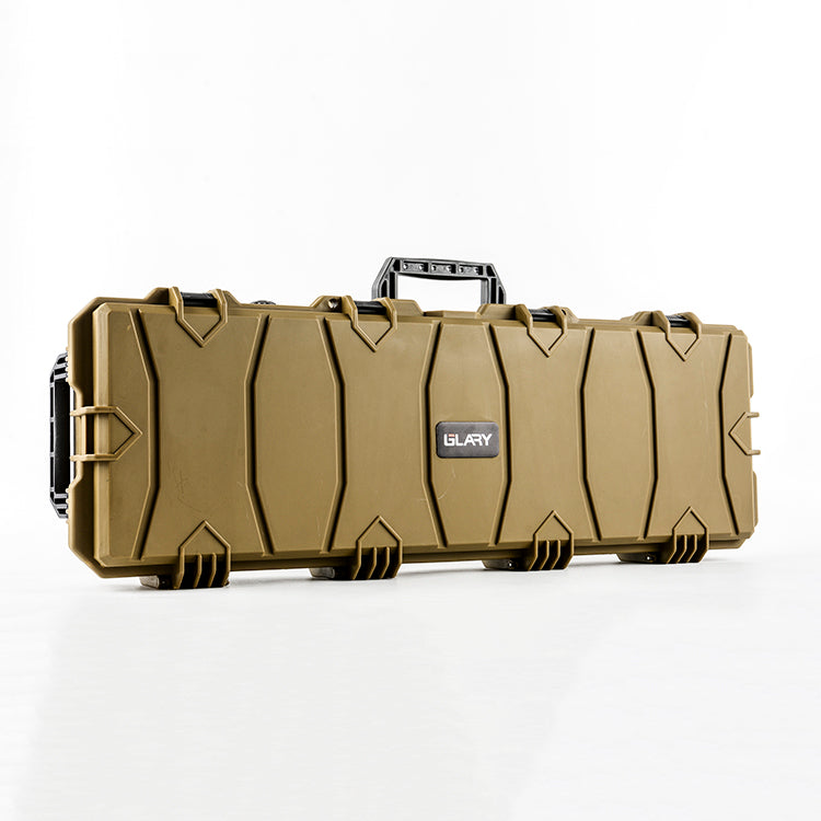 Large Wheeled Airsoft Rifle Hard Gun Case - Brown (Wave)