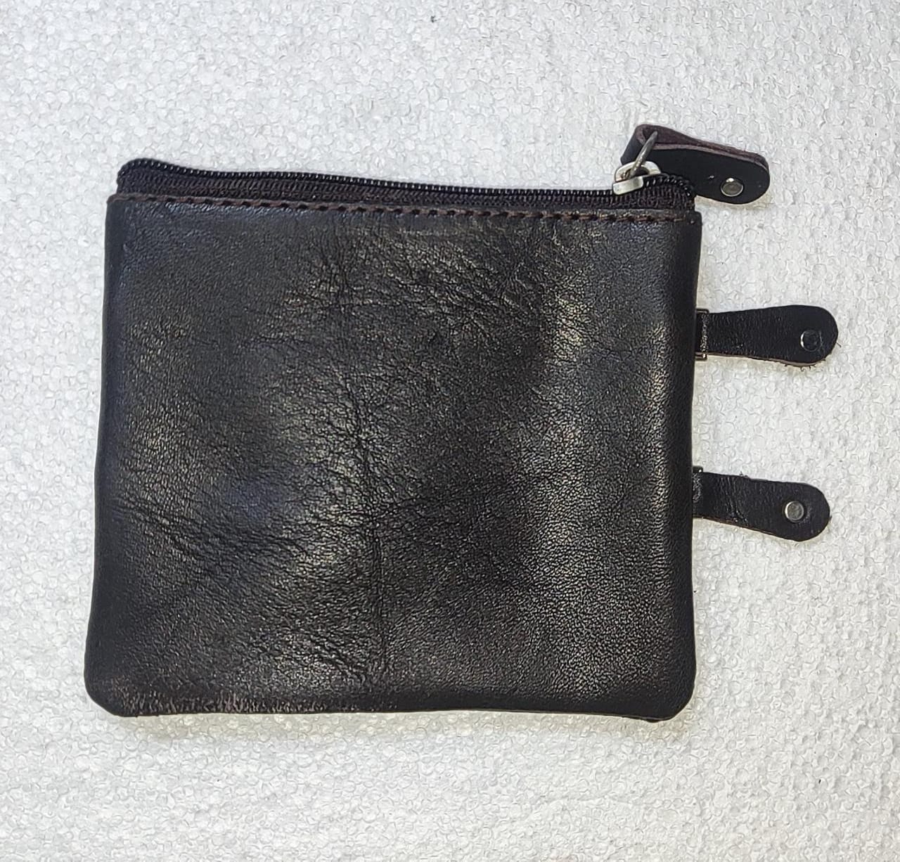 Small Coin Pouch Purse Key Holder Leather Zip Wallet Card Holder