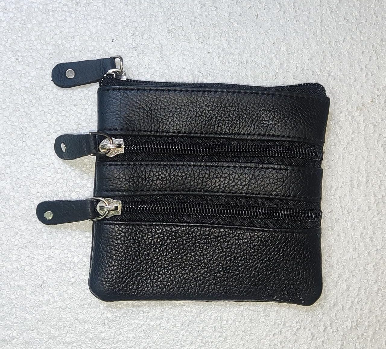 Small Coin Pouch Purse Key Holder Leather Zip Wallet Card Holder